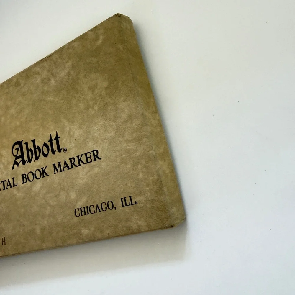 NOS‎ Abbott Metal Book Marker Citation Indicator Set Bible Study Chicago IL VTG